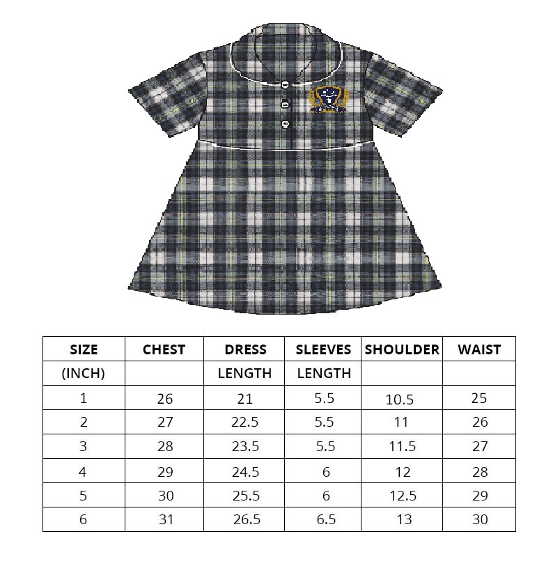 PRIMUS-DRESS SIZE CHART